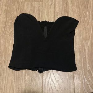 Black strapless top